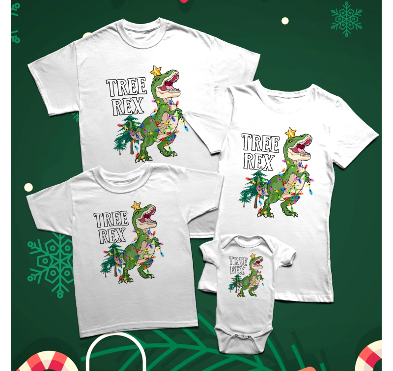 Karácsonyi szett Tree Rex családi póló