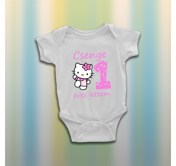 Hello Kitty baba body - egyedi névvel és életkorral