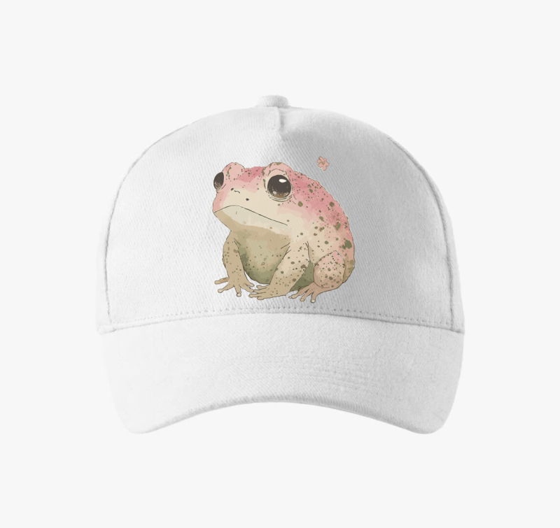 Sad pink frog baseball sapka