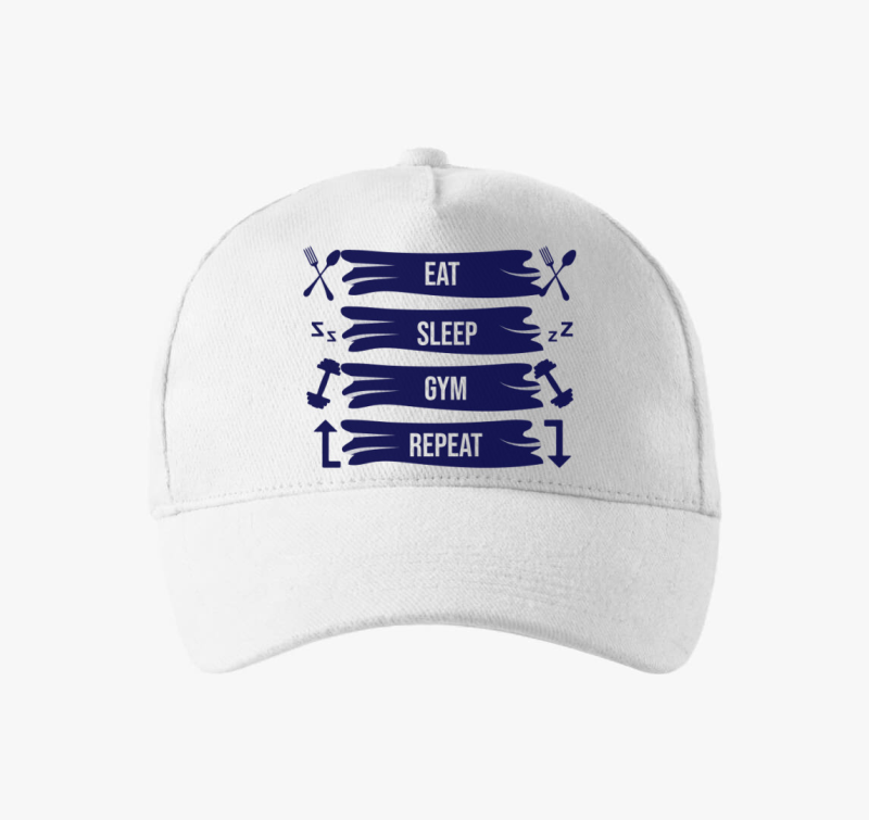 Eat sleep gym repeat baseball sapka
