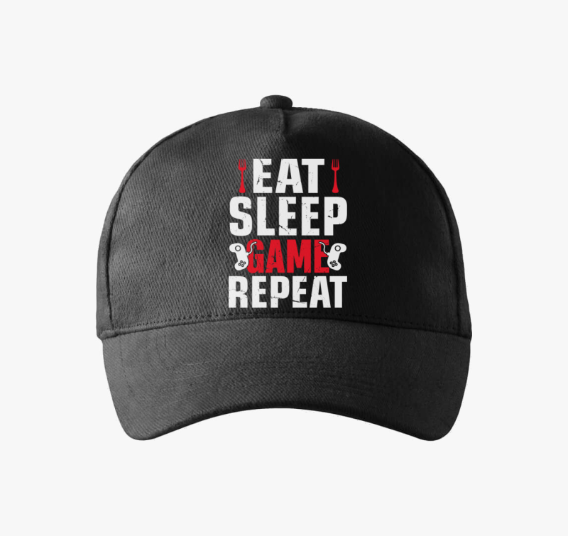 Eat sleep game repeat gamereknek baseball sapka