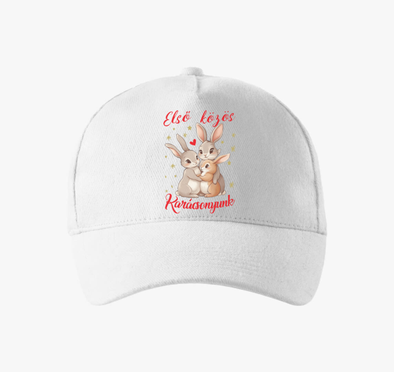 Első közös Karácsonyunk családi szett nyuszik baseball sapka