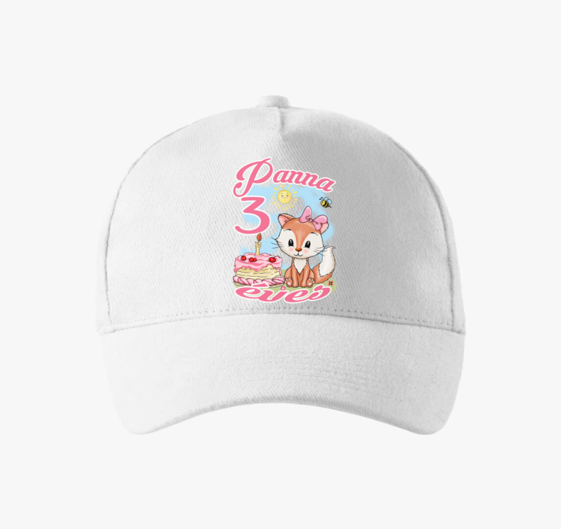Róka tortával lányos szülinapi gyerek baseball sapka