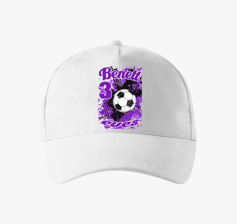 Focilabda lila fehér szülinapi gyerek baseball sapka