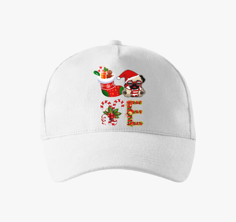 Imádom a mopszokat karácsonyi baseball sapka