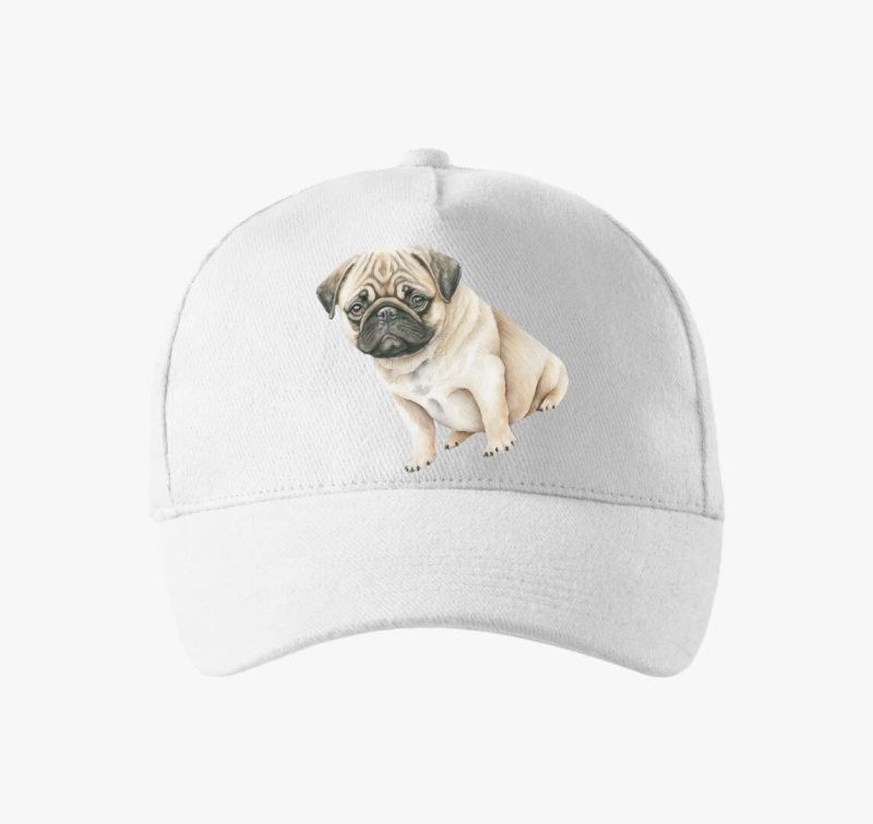 Mopsz akvarell baseball sapka