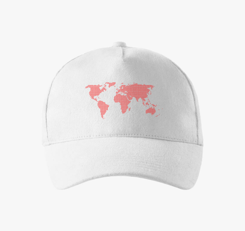 Pontozott piros világtérkép baseball sapka