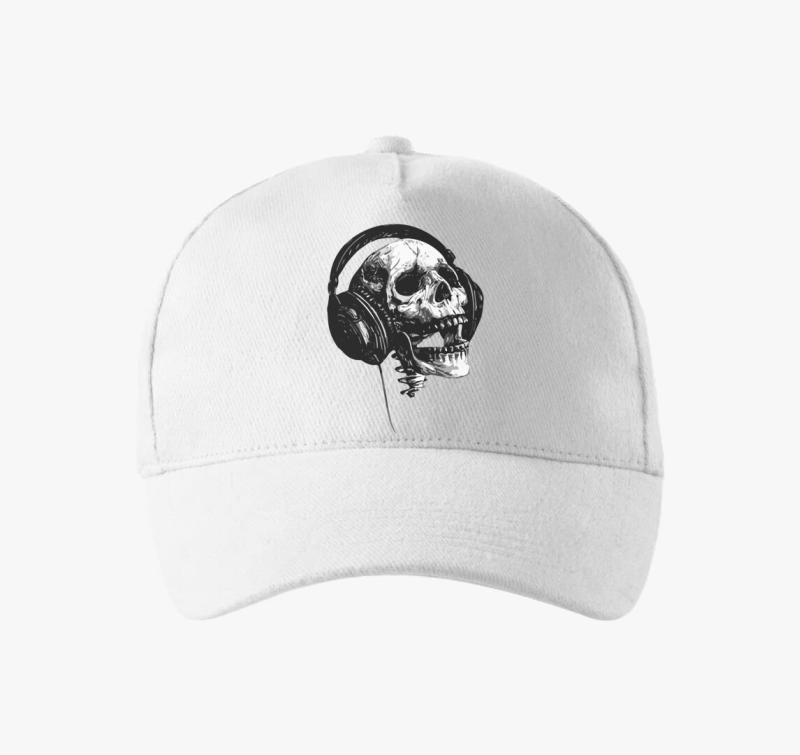 Skull music headset baseball sapka