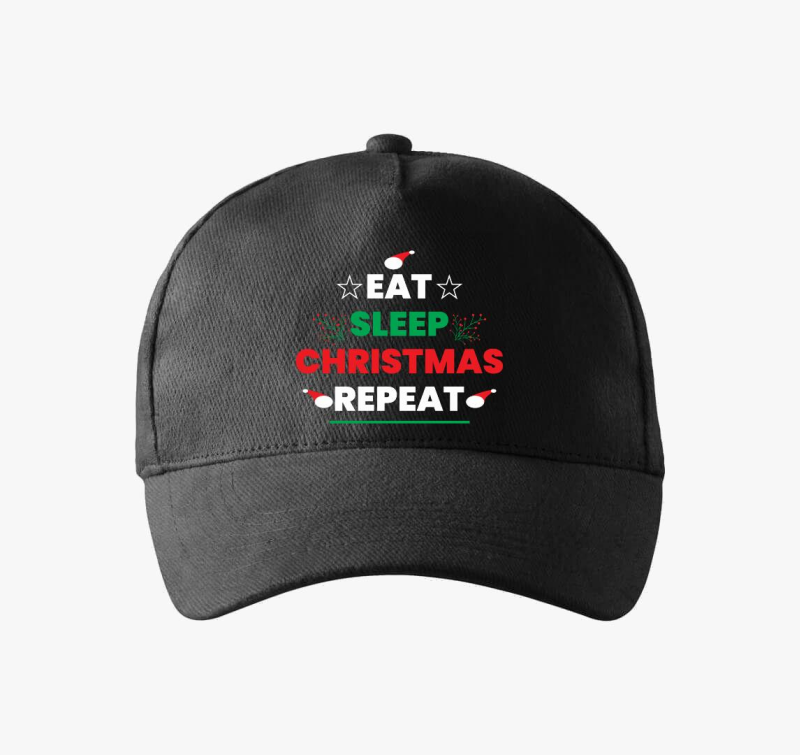 Eat sleep christmas repeat baseball sapka