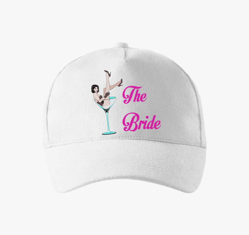 Lánybúcsúra koktélos menyasszony baseball sapka