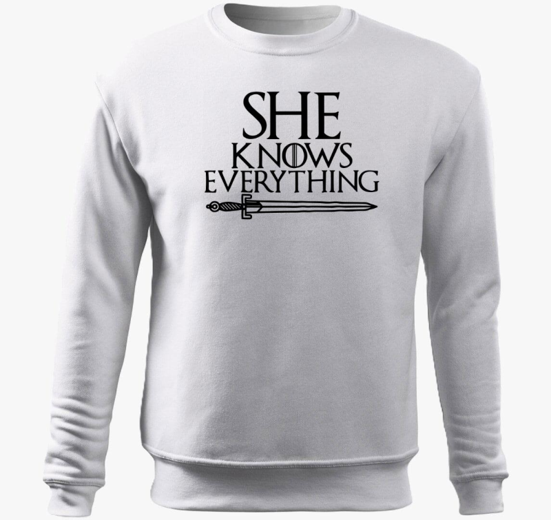 She Knows everything belebújós pulóver