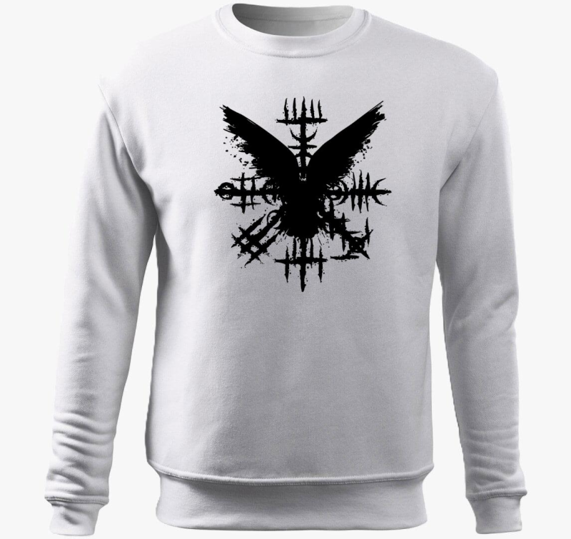 Black Grunge Raven Viking Symbol belebújós pulóver