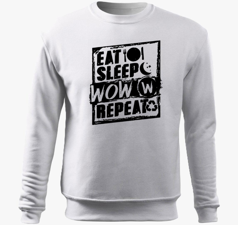 Eat sleep wow repeat belebújós pulóver