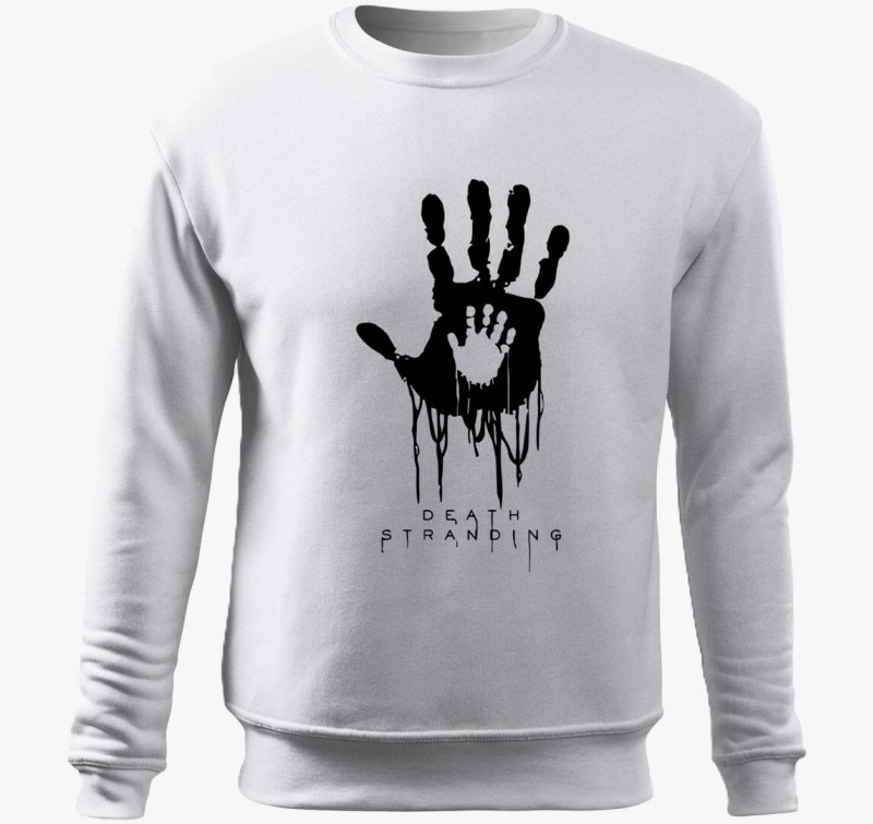 Death Stranding feliratú belebújós pulóver