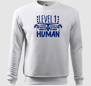 Level 1 Human kék belebújós pulóver