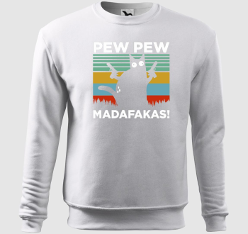Macska Pew Pew vicces belebújós pulóver