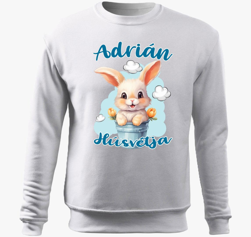 Húsvéti nyuszi vödörben fiús gyerek belebújós pulóver