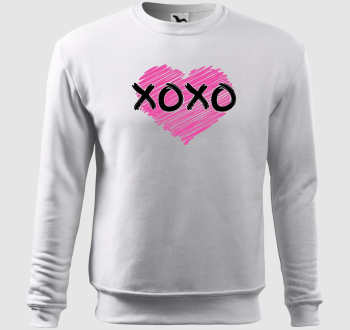 XOXO feliratos, pink mintás belebújós pulóver 