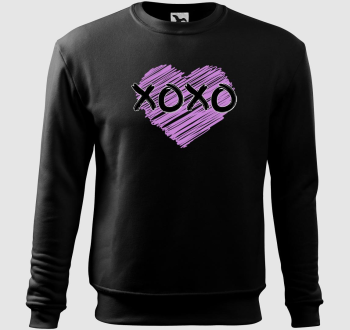 XOXO feliratos, lila mintás belebújós pulóver