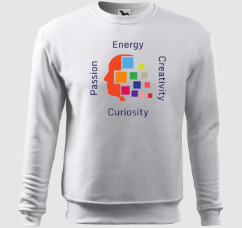 Passion, Energy, Creativity, Curiosity belebújós pulóver 