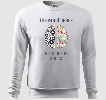 The world needs all kinds of minds2 belebújós pulóver