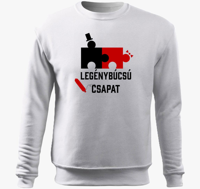 Legénybúcsú csapat vicces puzzle belebújós pulóver