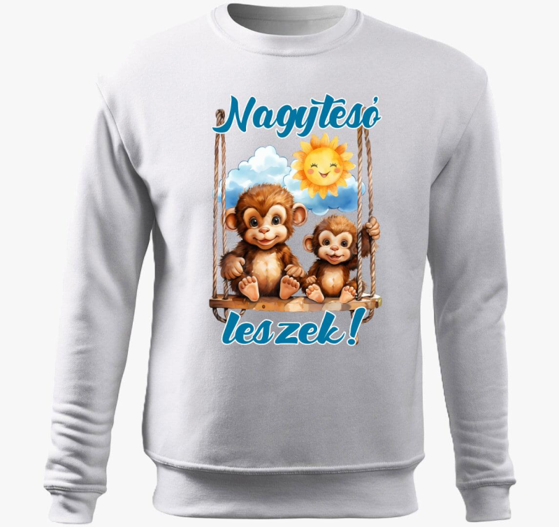 Nagytesó leszek, kismajmok hintán fiús belebújós pulóver