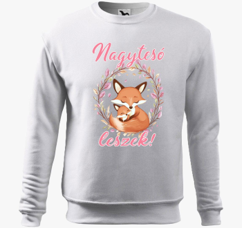 Nagytesó leszek, kisrókák rózsaszín felirat belebújós pulóver