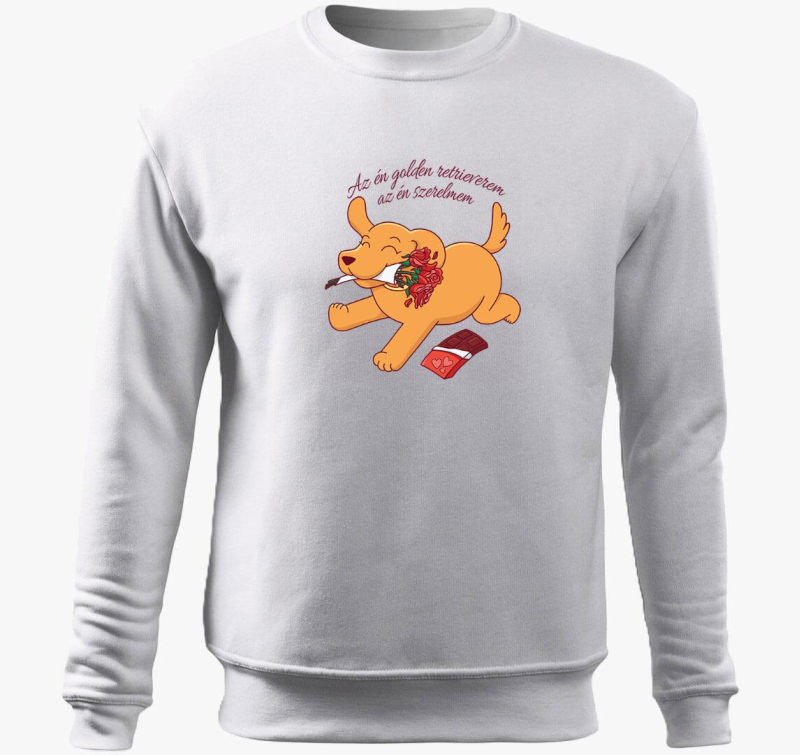 Szerelmes retriever belebújós pulóver