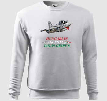 JAS-39 Gripen karikatúra piros-fehér-zöld felirattal belebújós pulóver