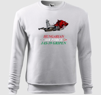 JAS-39 Gripen puma karikatúra piros-fehér-zöld felirattal belebújós pulóver