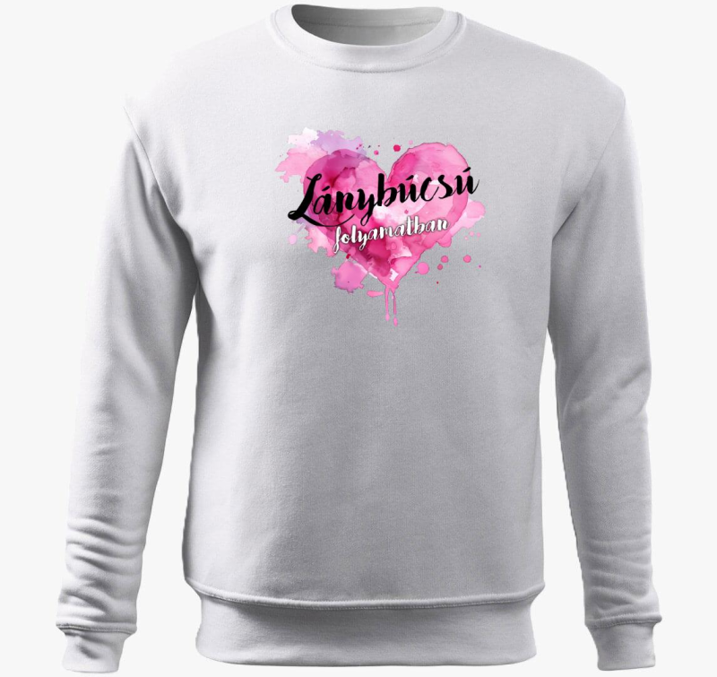 Lánybúcsú folyamatban szíves belebújós pulóver