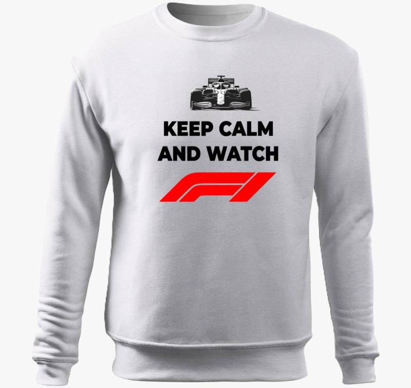 Keep calm and watch F1 belebújós pulóver