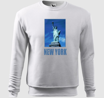New York kék  belebújós pulóver