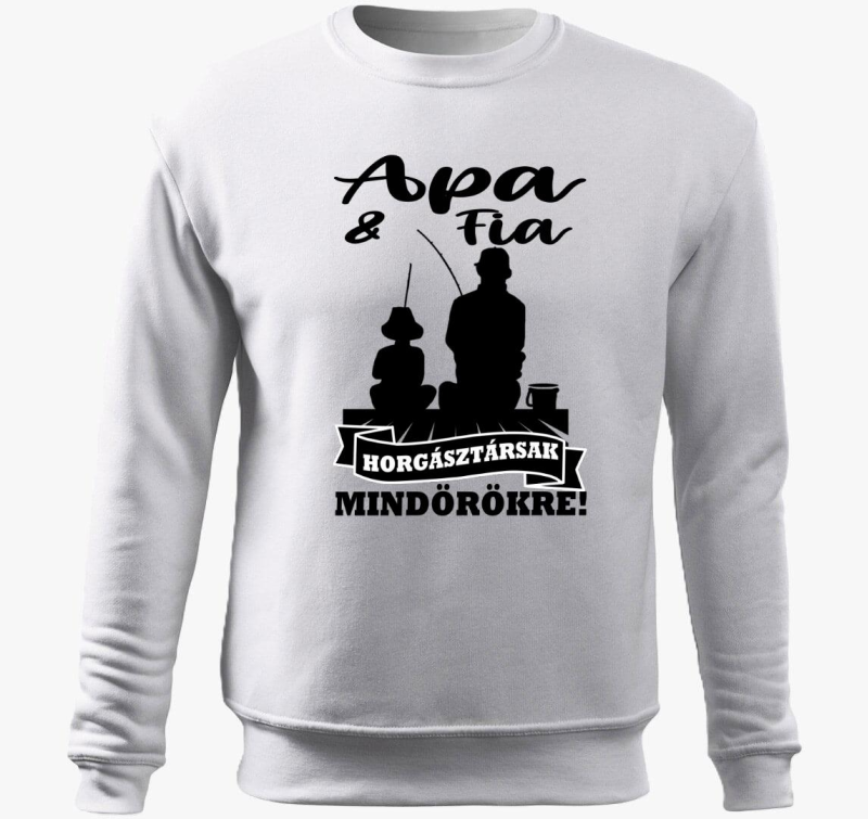 Apa és fia  horgásztársak belebújós pulóver