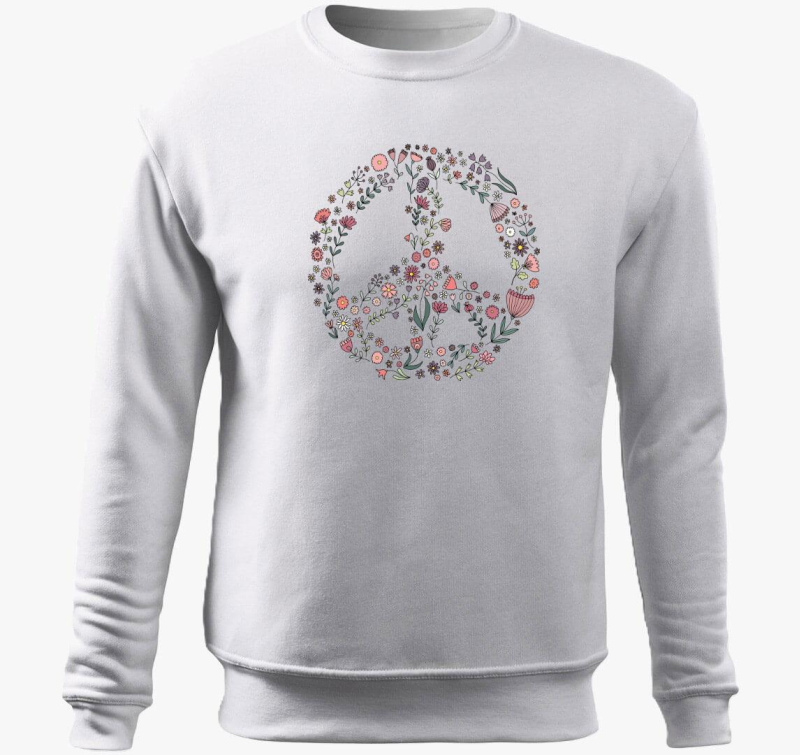 Békejel virágokból - színes belebújós pulóver