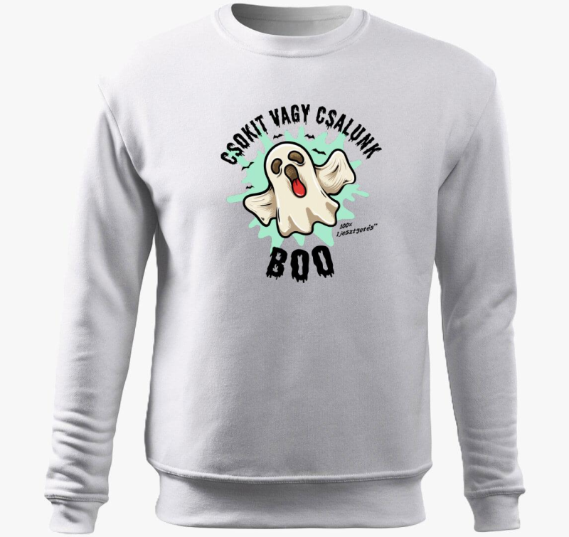 Csokit vagy csalunk halloweeni belebújós pulóver