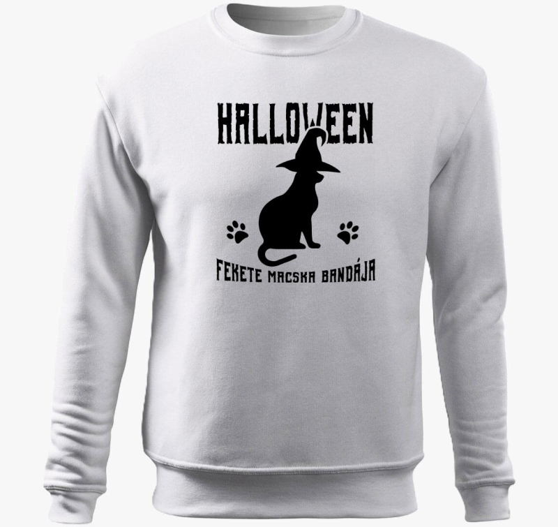 Fekete macska bandája Halloween belebújós pulóver
