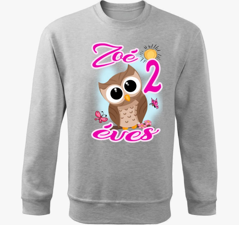 Bagoly ágon lányos szülinapi gyerek belebújós pulóver
