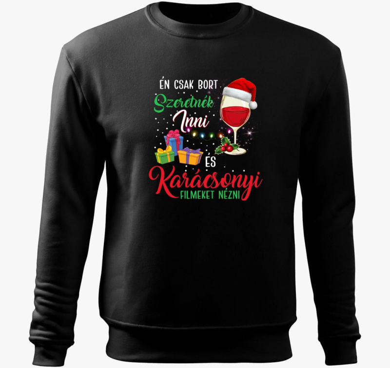 Karácsonyi filmek és bor belebújós pulóver