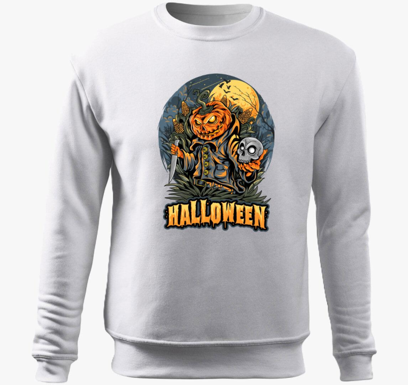 Halloween-i tökfej késsel belebújós pulóver