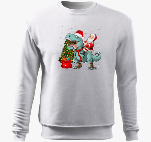 Mikulás a T-Rex hátán belebújó...