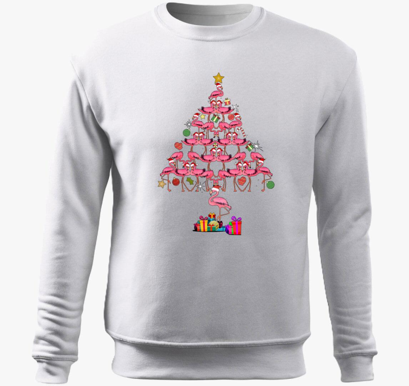 Flamingós karácsonyfa belebújós pulóver