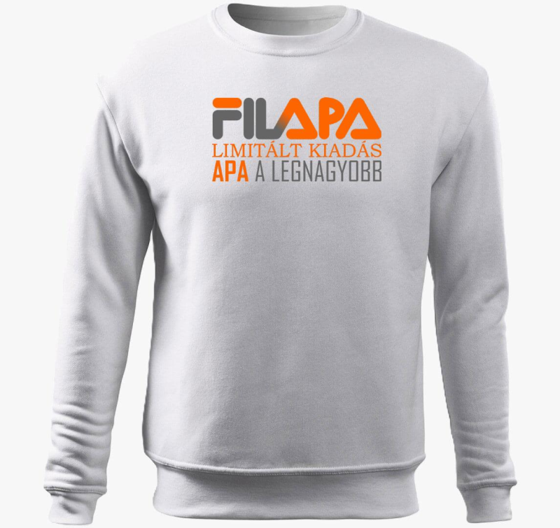 Apa fila feliratos belebújós pulóver