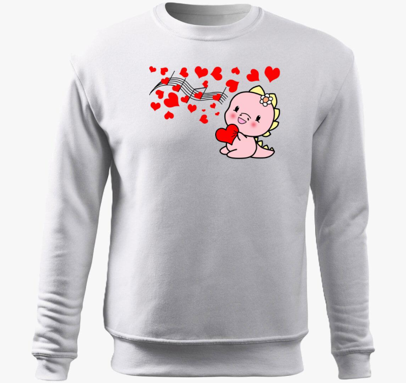 Dínó szívet gitároz lány belebújós pulóver