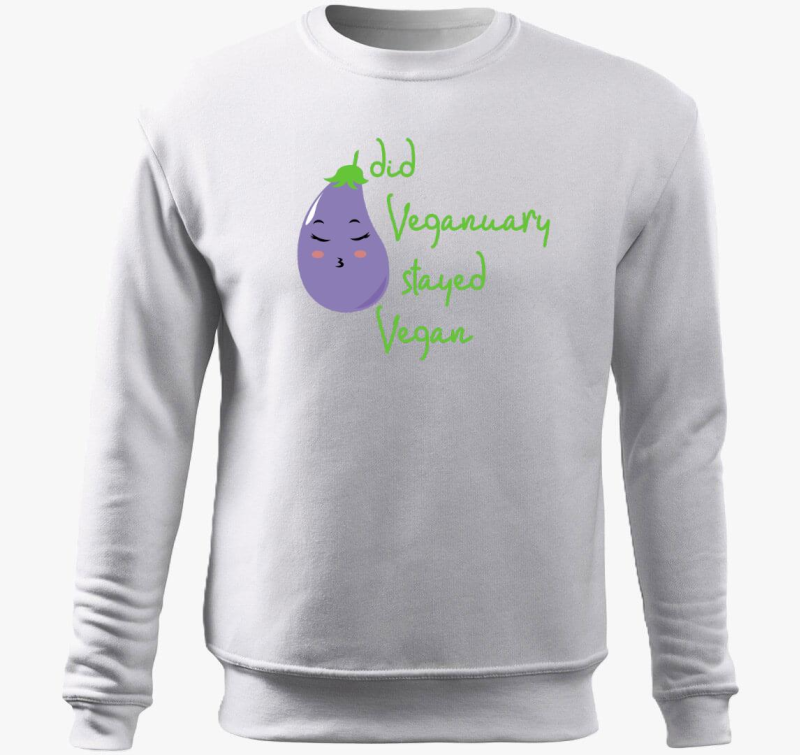 Did Veganuary padlizsános (zöld betűs) belebújós pulóver