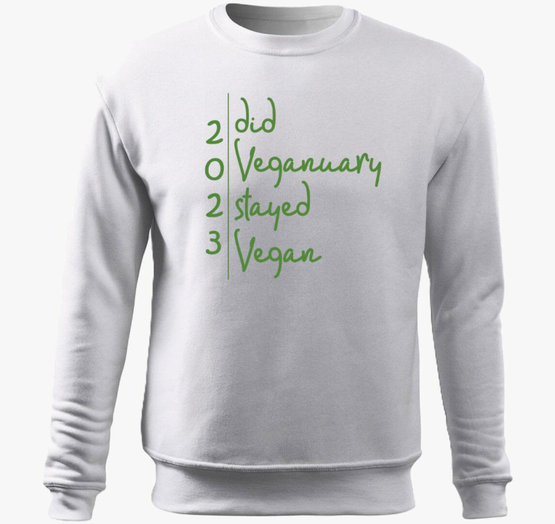Did Veganuary 2023 (dőlt zöld betűs) belebújós pulóver