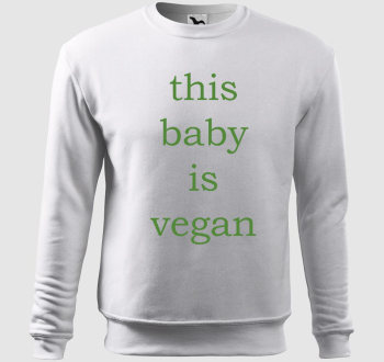 This baby is vegan (zöld betűs) belebújós pulóver