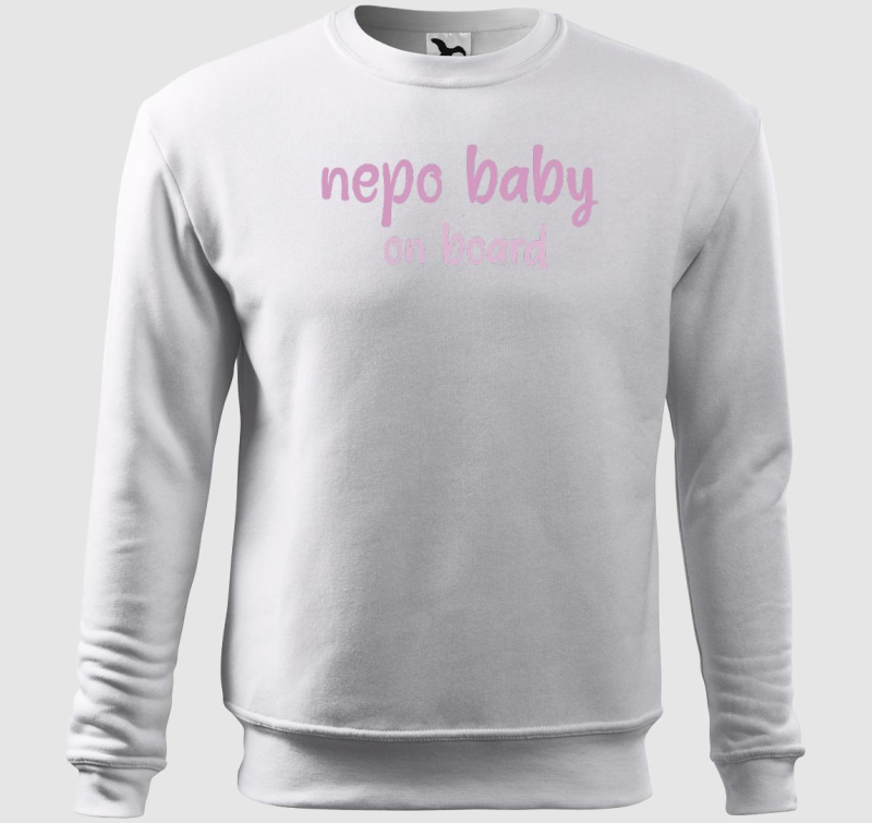 nepo baby on board (rózsaszín) feliratos belebújós pulóver