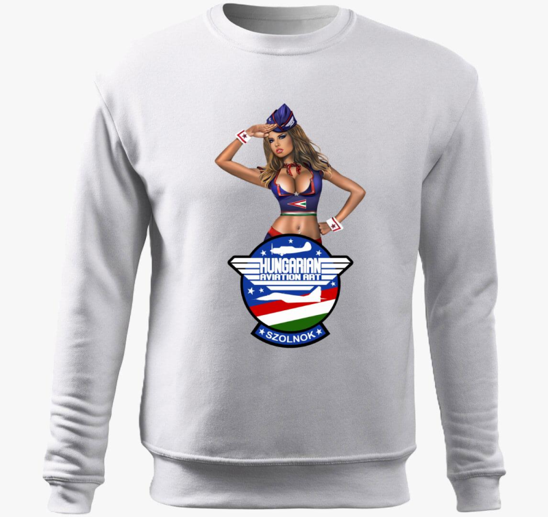 Hungarian Aviation Art Patch Girl belebújós pulóver